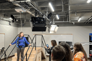Dr. Harper and her team demonstrating research techniques they have conducted to study mobility.