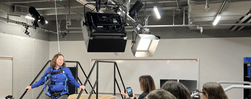 Dr. Harper and her team demonstrating research techniques they have conducted to study mobility.